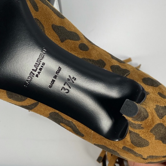 Saint Laurent Anita ankle boots in leopard pattern suede - Picture 5 of 9